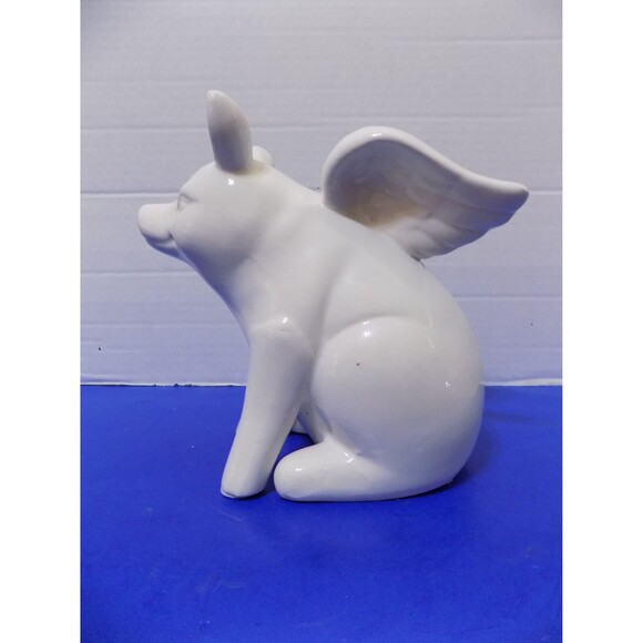 NEW Ceramic Flying Pig Figurine Statue Rustic Country Decor - Picture 3 of 4